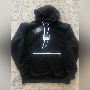 Crooks & Castles Black Hoodie Medusa Logo Zipper Pocket Streetwear Men’s M NWT